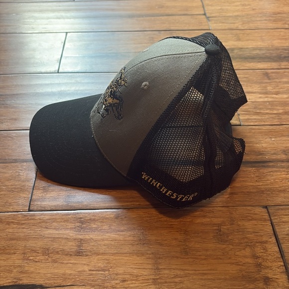 Winchester Snapback Hat Cap Black Gray Mesh - Picture 4 of 11